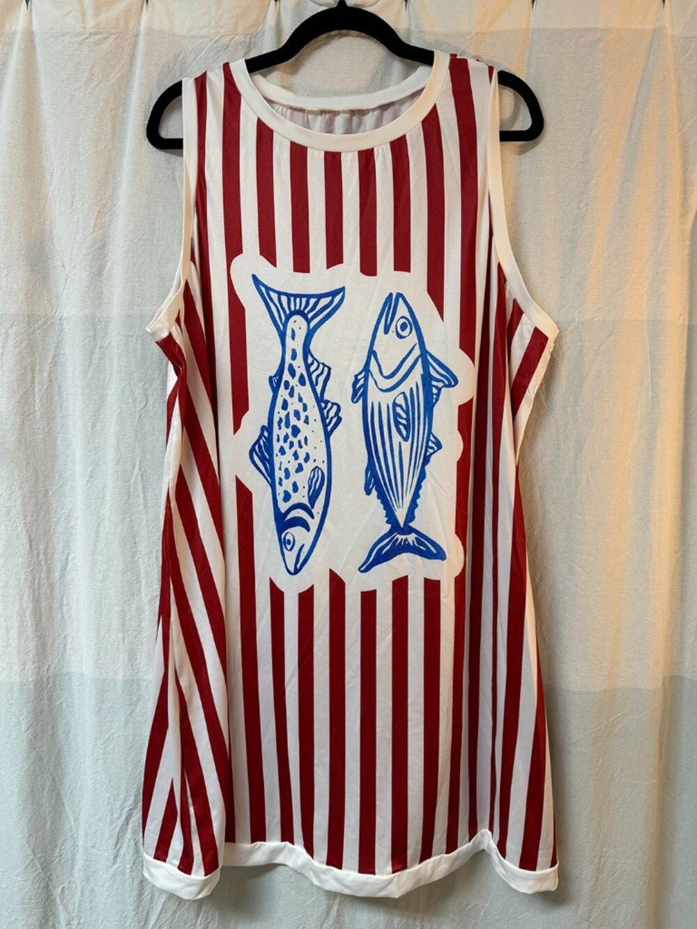 Red & White Striped Fish Dress